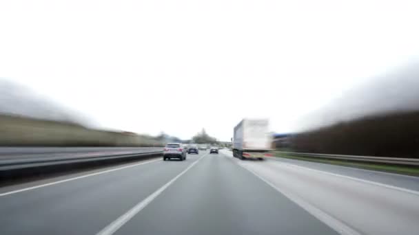 Timelapse záběr jízda po německé dálnici A66 a A3 — Stock video