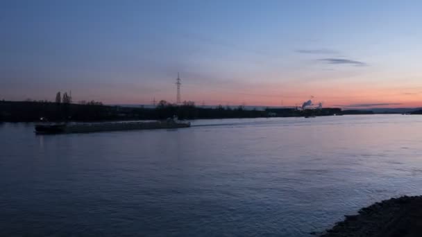 River Rhine at dusk - time lapse — Stock Video