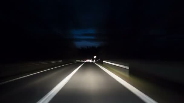 Duitse landweg in de schemering - time-lapse — Stockvideo