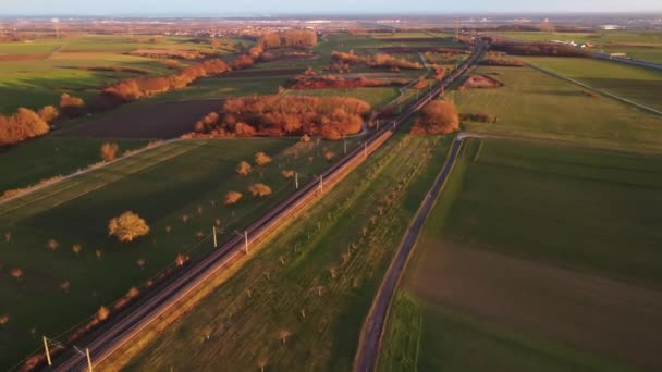 Německá Vysokorychlostní Železniční Trať Ice Letecký Pohled Bezpilotní Pohled — Stock video