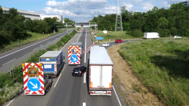 Wiesbaden Alemanha Junho 2021 Encerramento Rodovia Alemã A66 Devido Danos — Vídeo de Stock