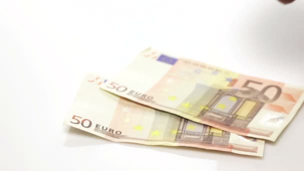 Euro banknotes — Stock Video