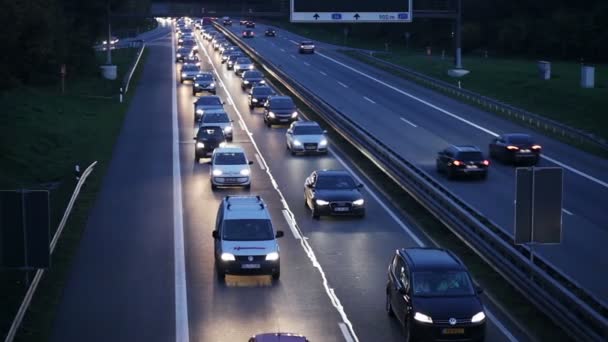 Traffic jam - rush hour — Stock Video