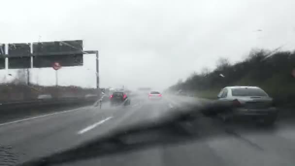 Tijdspanne van een ritje op Duitse snelweg — Stockvideo