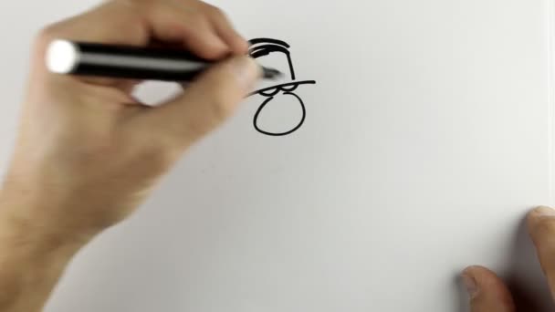 Boceto de un garabato de dibujos animados — Vídeo de stock