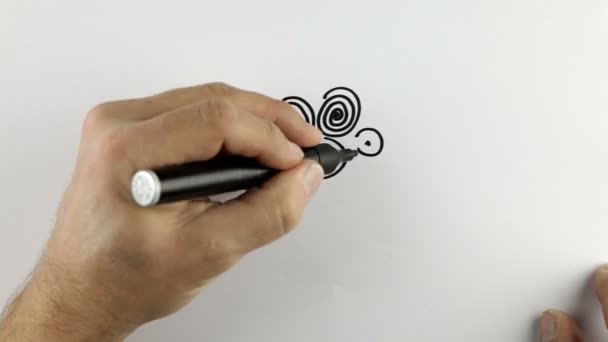 Boceto de un garabato de dibujos animados — Vídeo de stock