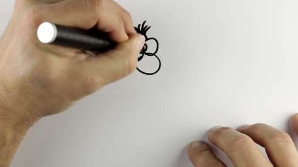 Boceto de un garabato de dibujos animados — Vídeos de Stock