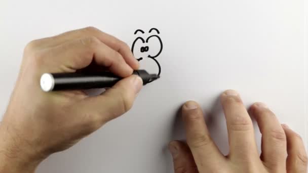 Desenho de um rabisco de desenhos animados — Vídeo de Stock