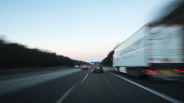 Time lapse - German highway at dusk — Stock Video