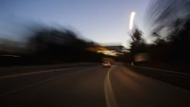 Time lapse - German highway at dusk — Stock Video