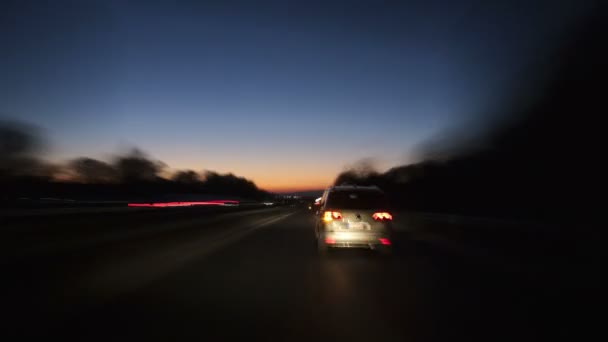 Time lapse - Autopista alemana al atardecer — Vídeo de stock