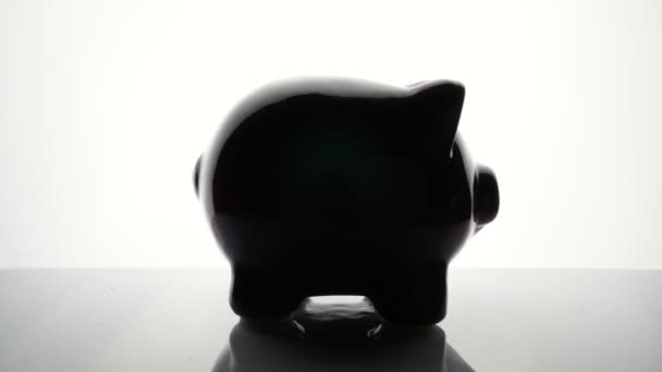 Piggy bank - back lit — Stock Video