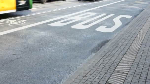 Bus lane, transporte público - Wiesbaden, Alemanha — Vídeo de Stock