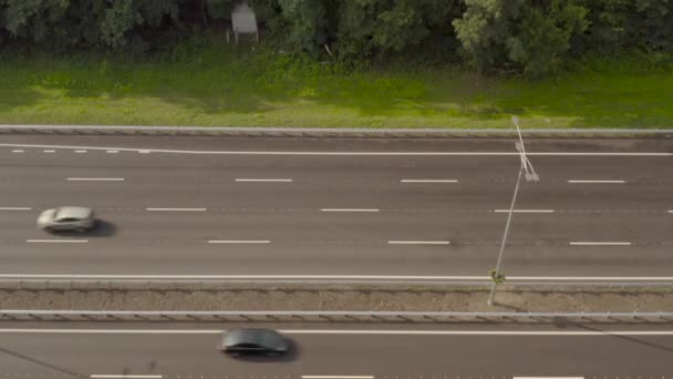 Autostrada Boryspil Vicino Kiev Dal Punto Vista Uccello Chausse Passa — Video Stock