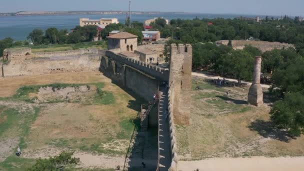 Fort Belgorod Dnestrovskaya Vanuit Vogelperspectief Grootste Vesting Oekraïne Ligt Aan — Stockvideo