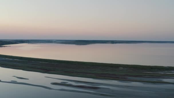 Estuary Dniester Odessa River Village Kurortny Region Sunset Bird Eye — Stock Video