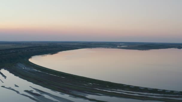 Ujście Rzeki Dniestr Odessa Miejscowości Kurortny Region Zachodzie Słońca Lotu — Wideo stockowe