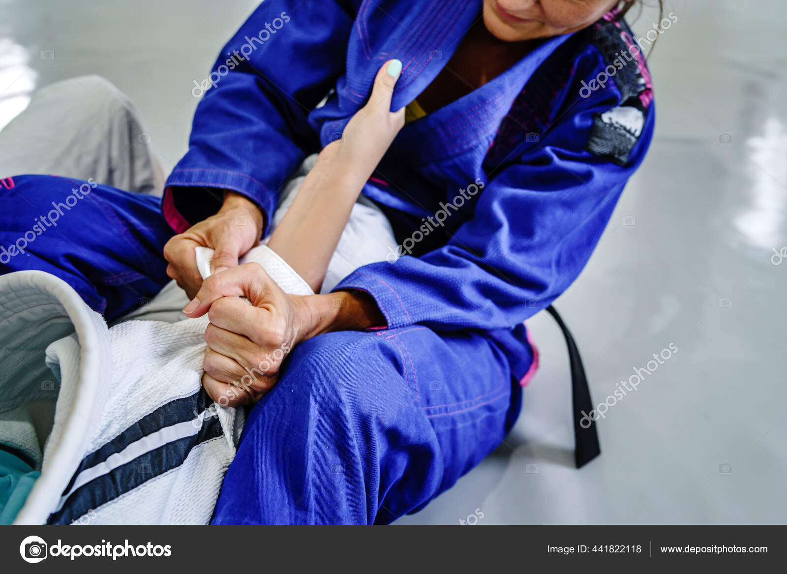 Grips Guard Brazilian Jiu Jitsu Bjj Judo Training Sparring Two Stock