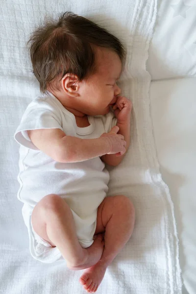 Recién Nacido Cuerpo Entero Dos Semanas Edad Bebé Caucásico Durmiendo —  Fotos de Stock