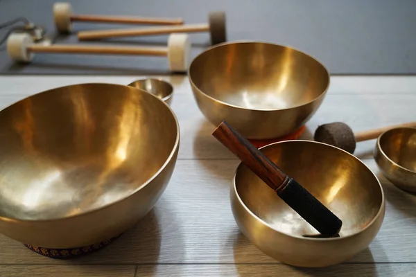Gong Yoga Close Instruments Sound Relaxation Meditation — Foto Stock