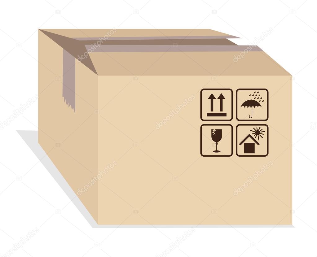 Box with shipping marks