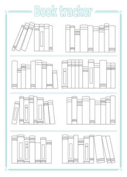 Okumak için Yazdırılabilir Liste, Kitap İzleyici, Bullet Günlük Planlayıcı Ekleme, Yazdırılabilir Okuma Listesi, Yazdırılabilir Siyah ve beyaz vektör çizimi