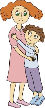 Oğlum ve annesi. Anneler günü.