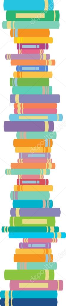Books in vertical line
