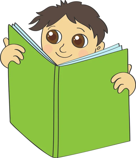 Niño leyendo un libro — Vector de stock