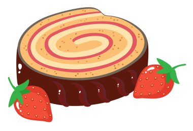 A slice of cake roulade  clipart