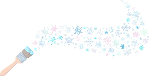 Fırça kar taneleri çizer