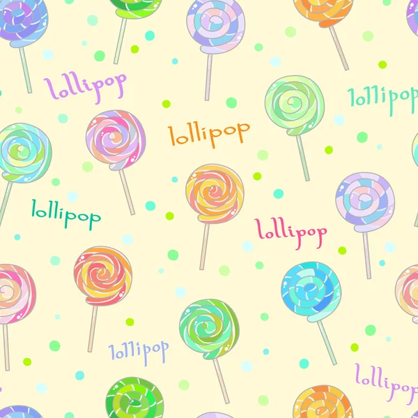 Lollipop seamless pattern — Stock Vector