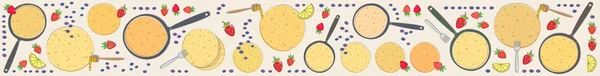 Pancakes banner horizontal — Stock Vector