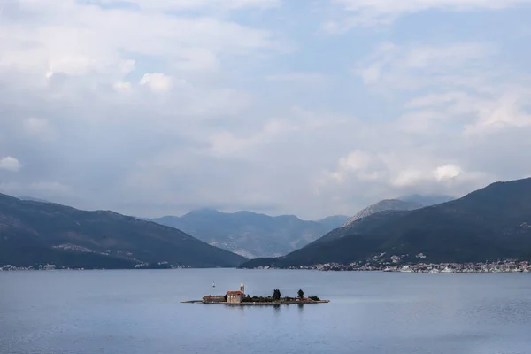 Lepetane Monténégro Juillet 2021 Île Notre Dame Misricorde Monastère Dans — Photo