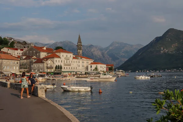 Perast Monténégro Juillet 2021 Ville Historique Perast Baie Kotor Promenade — Photo