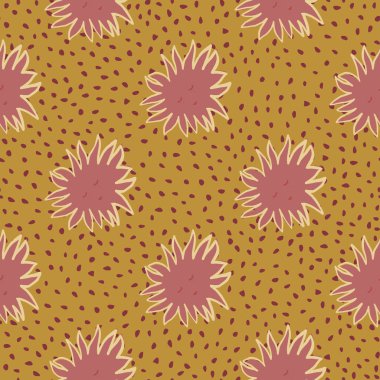 Gün ışığı, sevimli yüzler, kusursuz karalama deseni. Çizgi filmdeki çocuklar soluk tonlarda yazarlar. Noktalı arka planda koyu pembe yıldızlar. Kumaş tasarımı, tekstil baskısı, ambalaj, kapak için. Vektör illüstrasyonu.