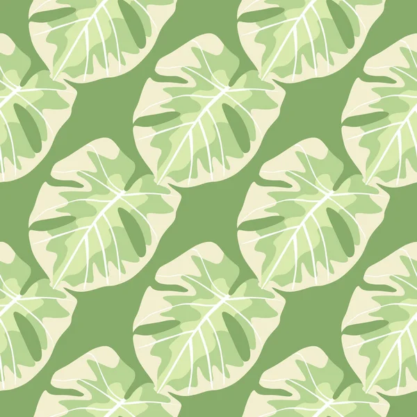 Tropical Hawaii Monstera Hojas Imprimir Patrón Sin Costuras Adorno Follaje — Vector de stock