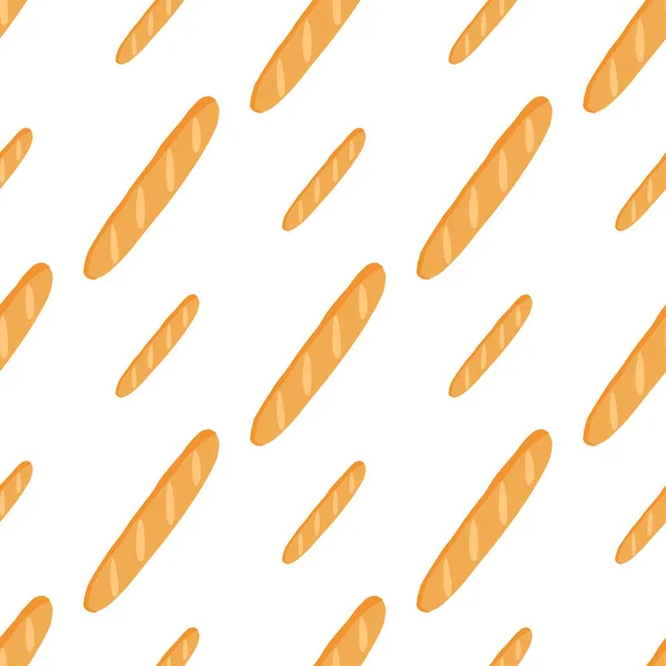 Modèle Isolé Sans Couture Avec Ornement Baguette Doodle Orange Fond — Image vectorielle