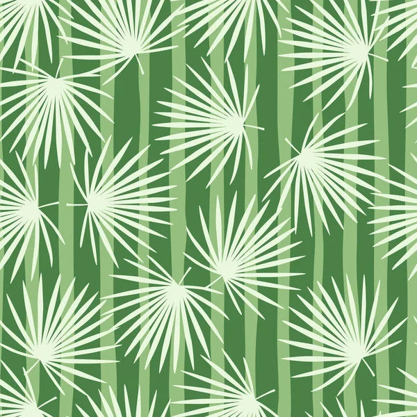 简单风格的哈瓦无缝制茶壶叶状分枝图案 背景上的浅绿色饰物 面料设计 纺织品印花 矢量说明 — 图库矢量图片