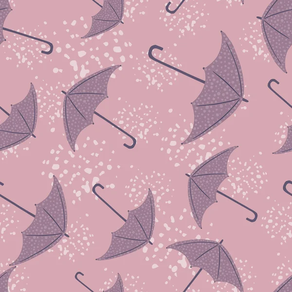 Креативный Сезонный Узор Фиолетовыми Пуговицами Розовый Фон Брызгами Простой Дождевой — стоковый вектор