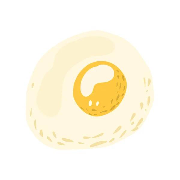 Uovo Fritto Rotondo Isolato Sfondo Bianco Pasto Sano Nell Illustrazione — Vettoriale Stock