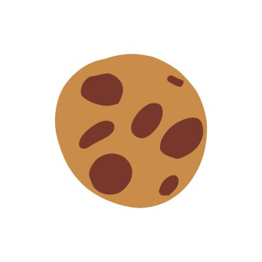 Beyaz arka planda çikolatalı kurabiyeler. Karalama vektör illüstrasyonunda Noel kurabiyeleri.