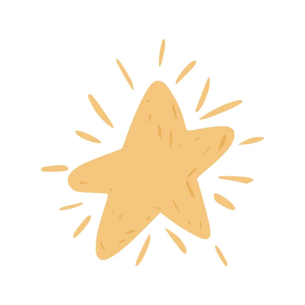 Étoile Avec Étincelle Isolée Sur Fond Blanc Symbole Réussite Dessin — Image vectorielle