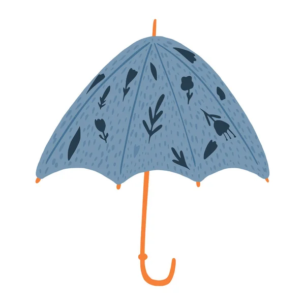 Open Paraplu Met Bloemen Geïsoleerd Witte Achtergrond Abstract Paraplu Blauwe — Stockvector