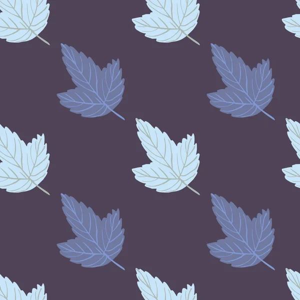 Мультипликационный Рисунок Листьев Простыми Природными Ботаническими Свойствами Бледно Фиолетовый Фон — стоковый вектор