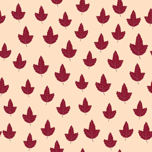 Küçük kırmızı akçaağaç yaprağı süslemesi. Rastgele desenler. Aydınlık arkaplanlı çiçek arkaplanı. Kumaş tasarımı, tekstil baskısı, ambalaj ve kapak için mükemmel. Vektör illüstrasyonu.