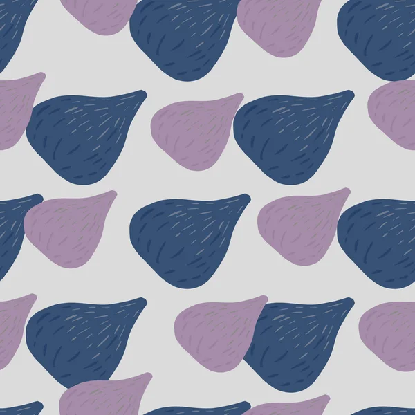 Patrón Sin Costura Estacional Con Formas Higo Pastel Azul Púrpura — Archivo Imágenes Vectoriales