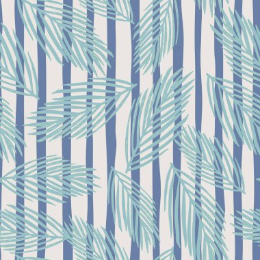 Mavi köknar dalları süslemeli rastgele yeni yıl karalama deseni. Çizgili arka plan. Kumaş tasarımı için dekoratif zemin, tekstil baskısı, ambalaj, kapak. Vektör illüstrasyonu.