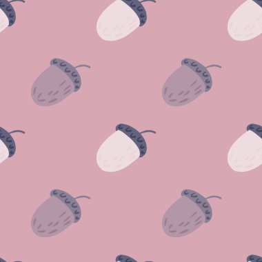 Kestane desenli, dikişsiz pastel desenli bir skandal. Violet ve mor renkli palet. Kumaş tasarımı, tekstil baskısı, ambalaj ve kapak için tasarlandı. Vektör illüstrasyonu.