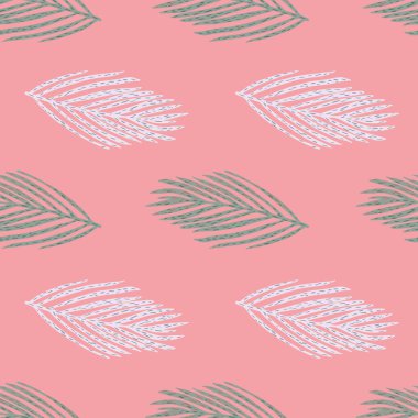 Doğa, ışık ve yeşil köknar dallarıyla kusursuz desen. Pembe arkaplan.